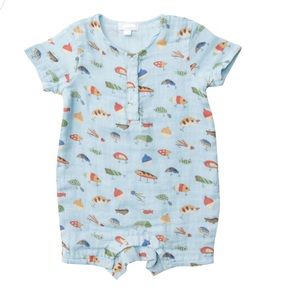 angel dear fishing romper and bucket hat 6-12 months